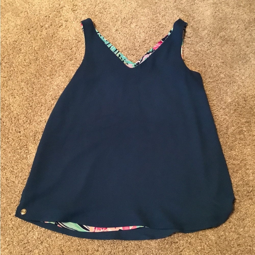 Lilly Pulitzer Tropical Floral Reversible Tank - Picture 2 of 2